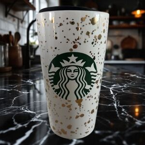 $6.49 S&H  Starbucks 2019 Gold Fleck Confetti Ceramic Tumbler